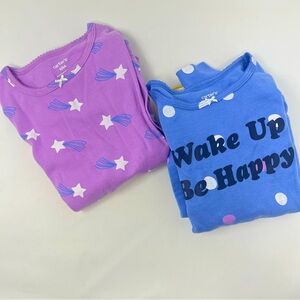 Carter’s Girls Set of 2 Cotton Pjs Polka Dots and Stars Sz 6